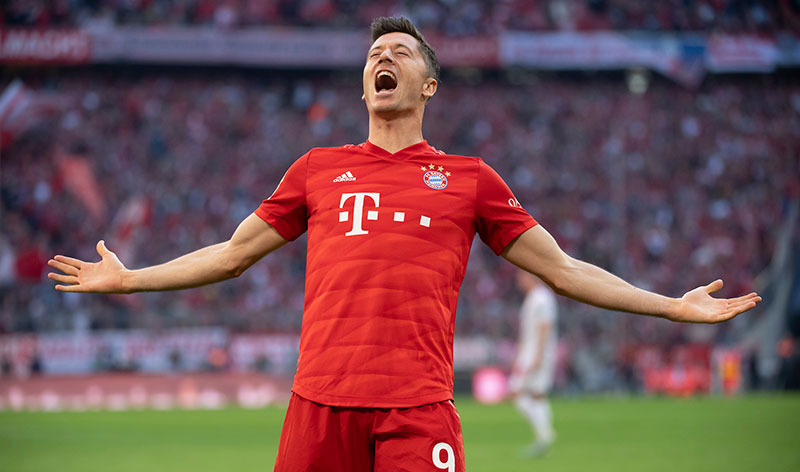 Robert Lewandowski celebra un gol con el Bayern Munich