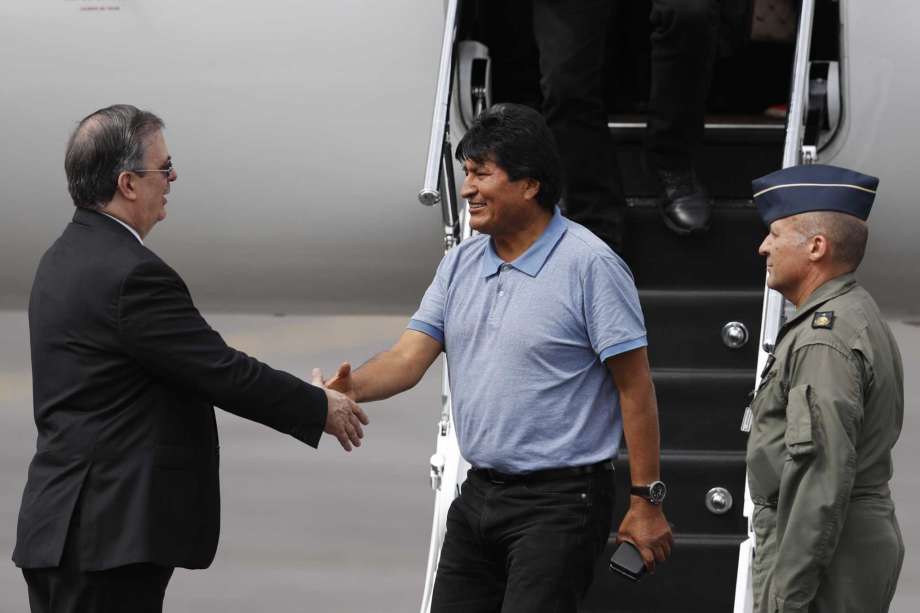 Evo Morales llegando a México