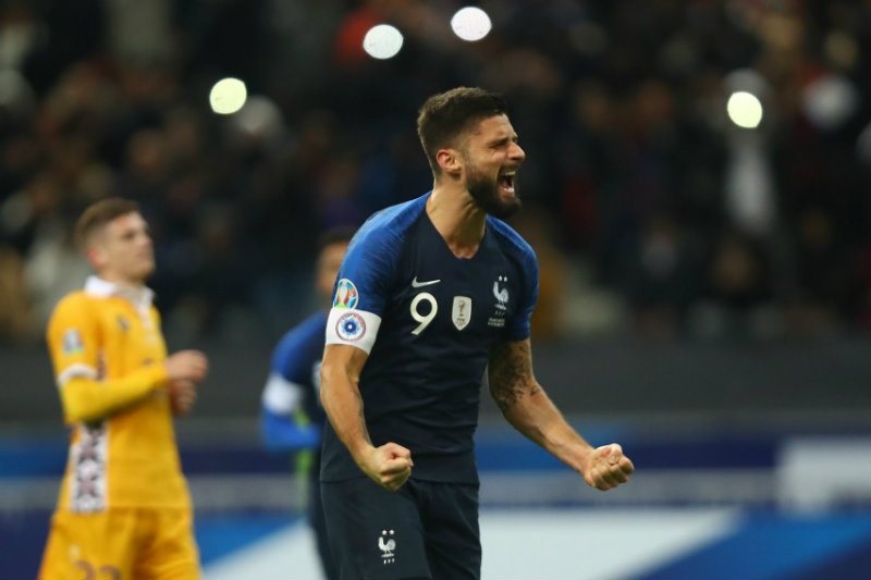 Giroud festejando gol de Francia
