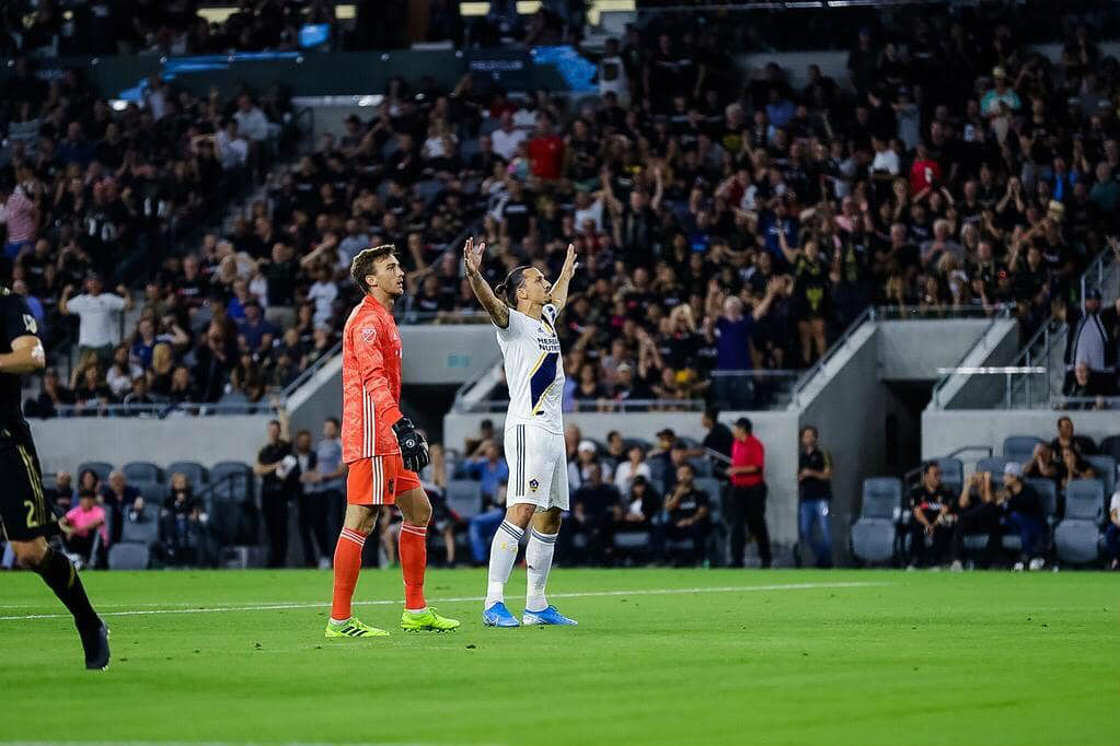 Zlatan Ibrahimovic celebrando un gol con LA Galaxy