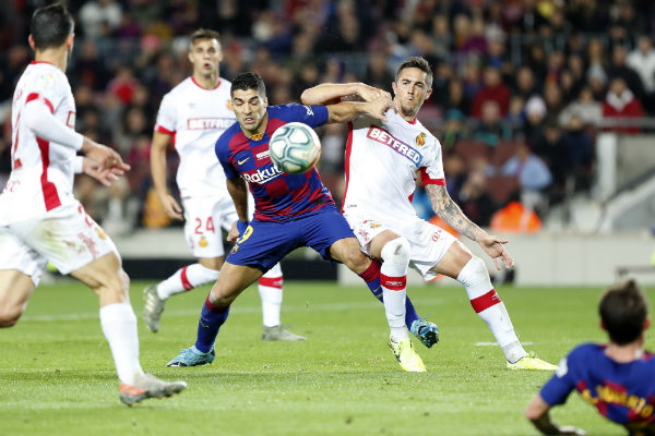 Luis Suárez en acción ante Mallorca