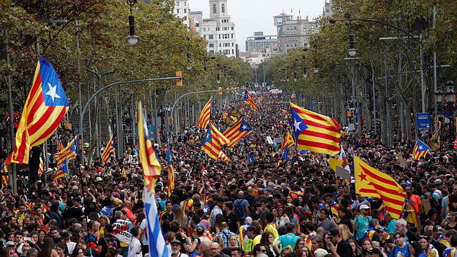 Independentistas en las calles de Barcelona