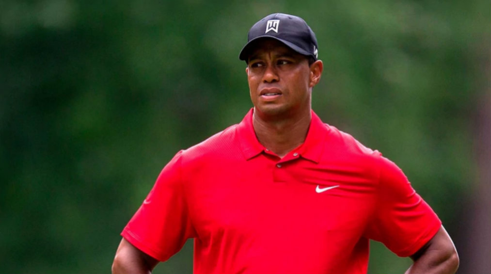 Tiger Woods analizando el campo  