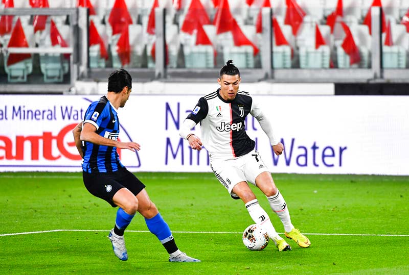 El astro lusitano, en un partido de la Juventus