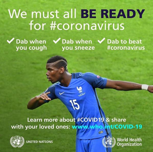 "Debemos estar todos listos para coronavirus", recomendación de Pogba