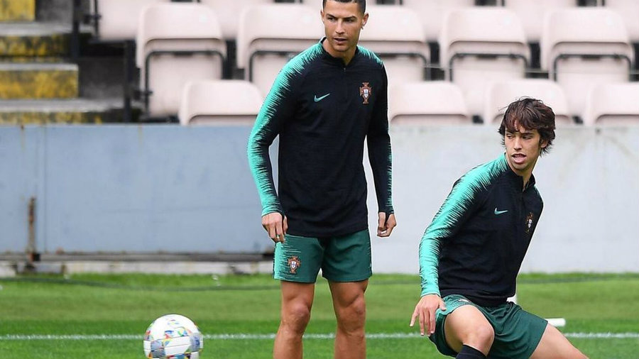 Cristiano con Joao João Félix en la selección de Portugal
