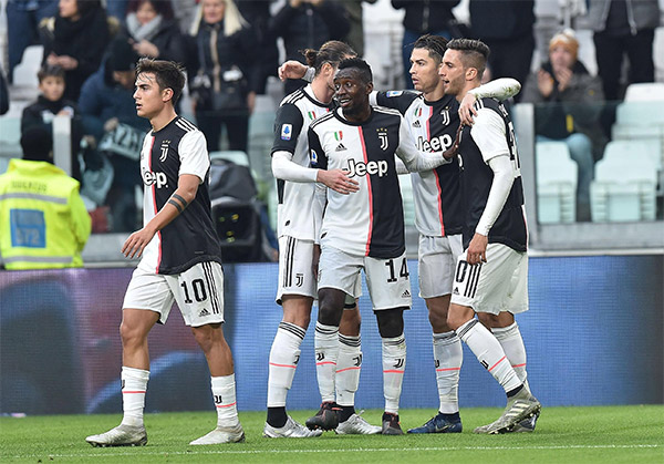 Jugadores de la Juventus durante un partido 