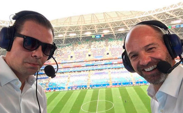 Martinoli y García, durante el Mundial de Rusia 2018