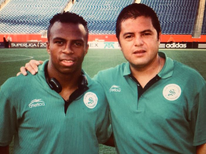 Daniel Guzmán y Chucho Benítez tras una práctica