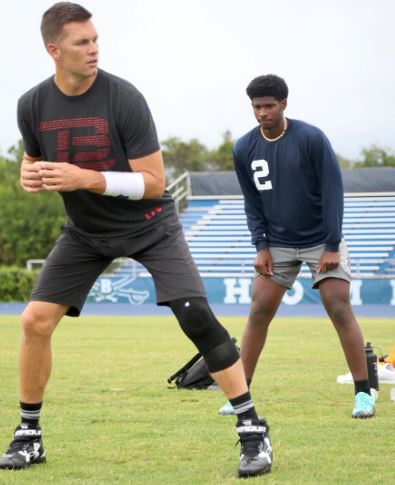 Brady, en un entrenamiento de Tampa Bay