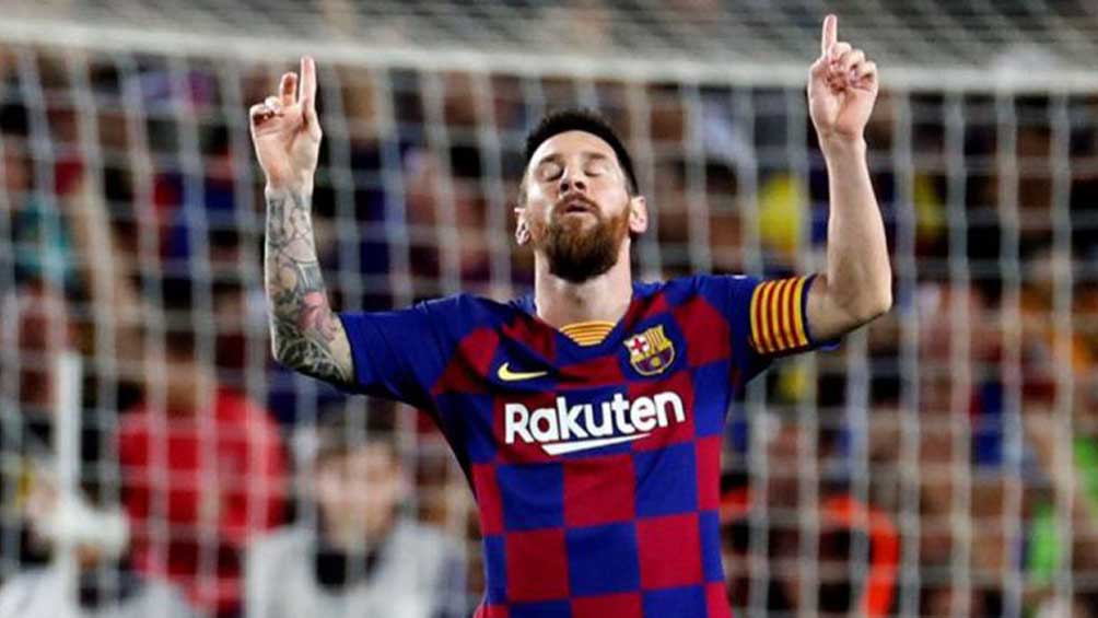 Messi celebra su anotación del Barcelona
