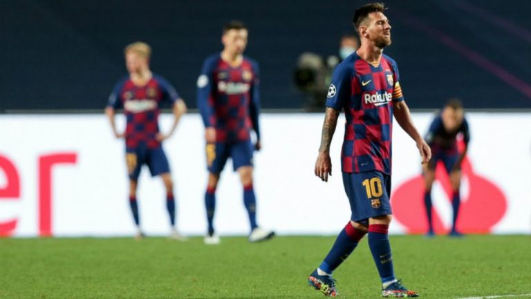 Lionel Messi en acción con Barcelona