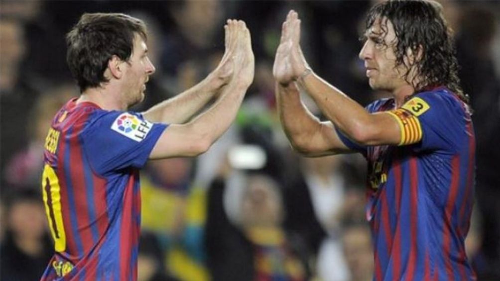 Messi y Puyol juntos en el Barcelona 