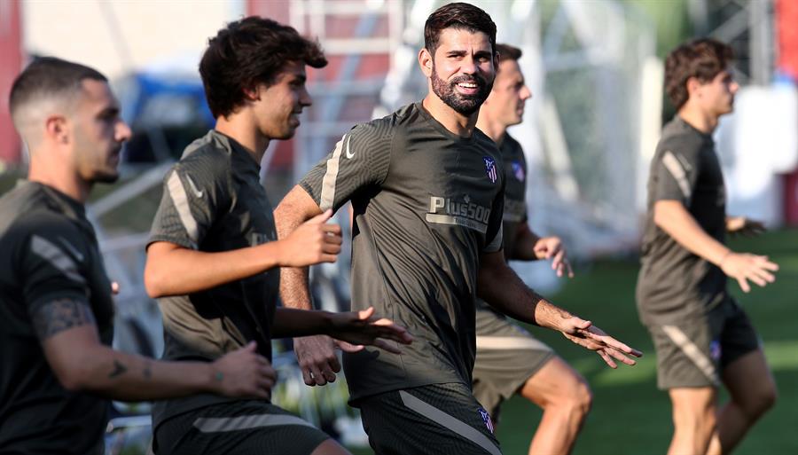 Diego Costa en entrenamiento con Atlético de Madrid 