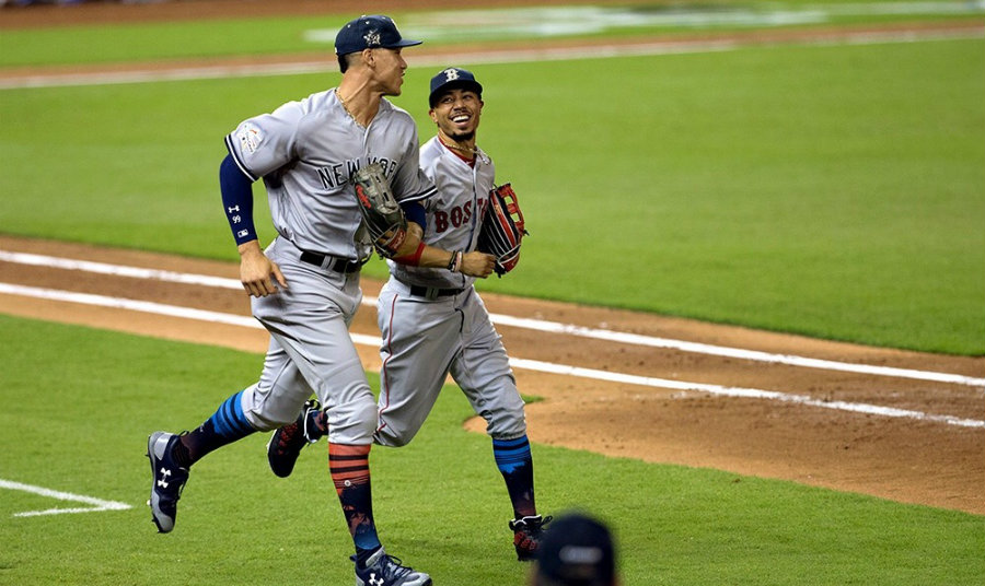 Aaron Judge y Betts en un Yankees vs Red Sox