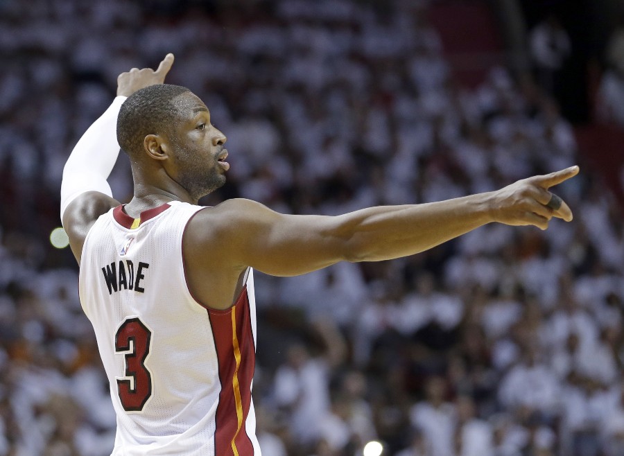 Dwyane Wade durante un partido con Miami Heat