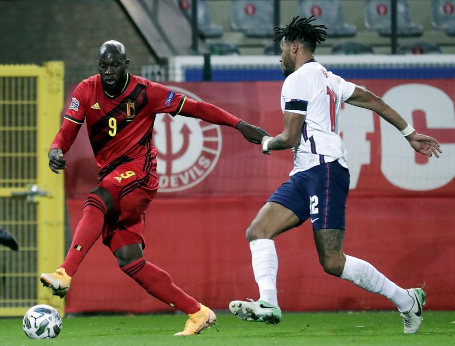 Lukaku en acción ante Bélgica