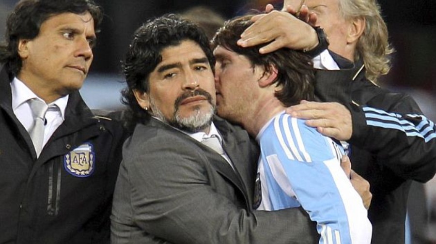 Diego Armando Maradona y Lionel Messi en la Selección Argentina
