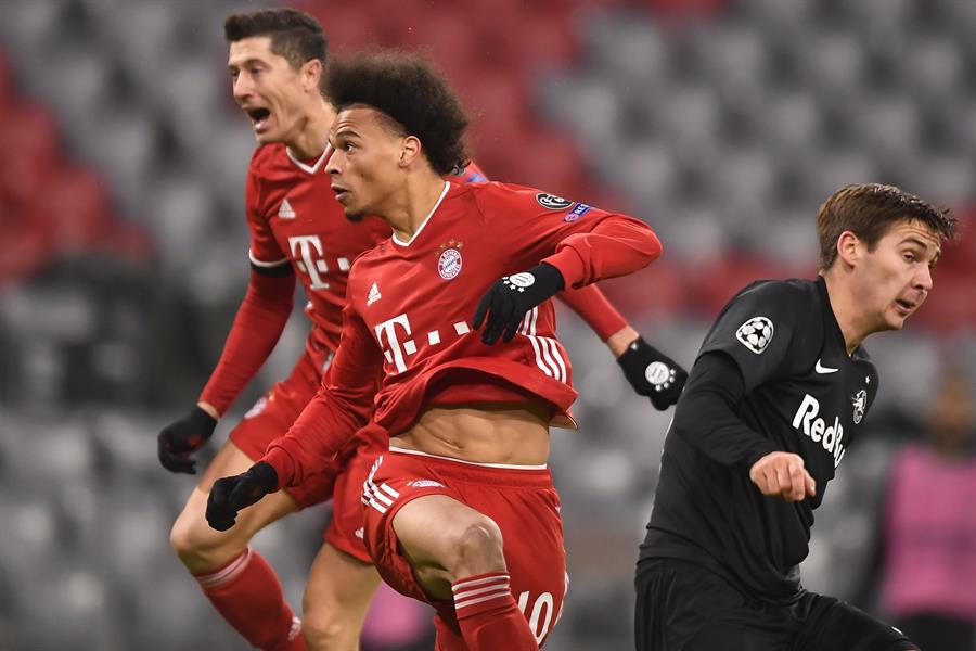 Leroy Sané en acción con Bayern Munich
