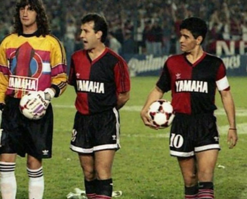 Martino y Maradona como jugadores de Newell's Old Boys