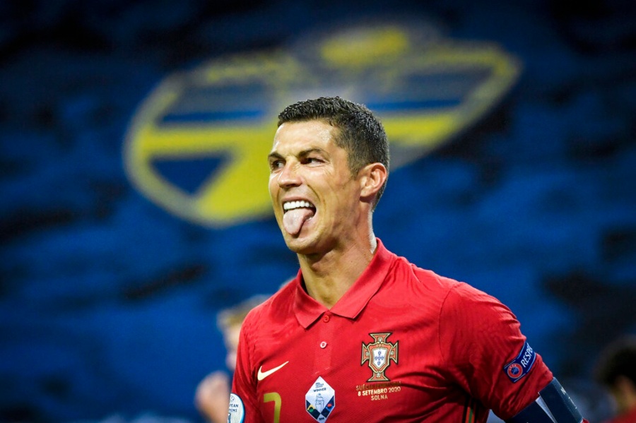 Cristiano Ronaldo en un partido con Portugal