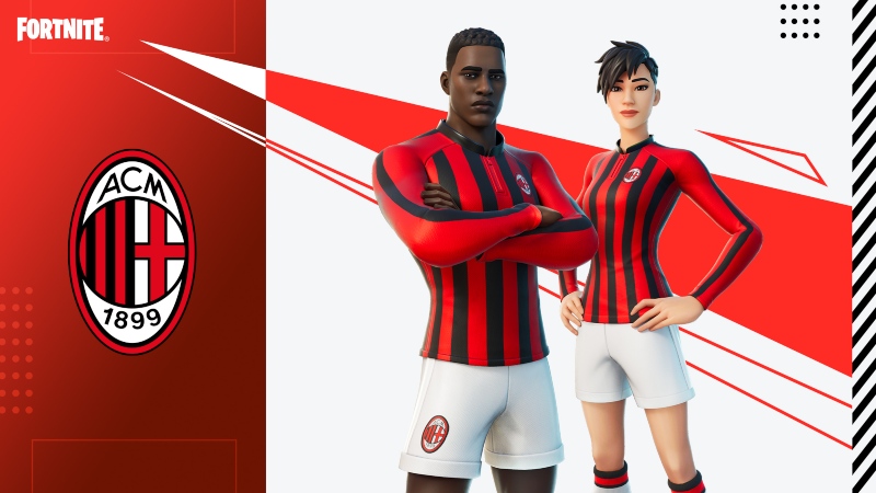 La apariencia del uniforme del Milan dentro de Fortnite