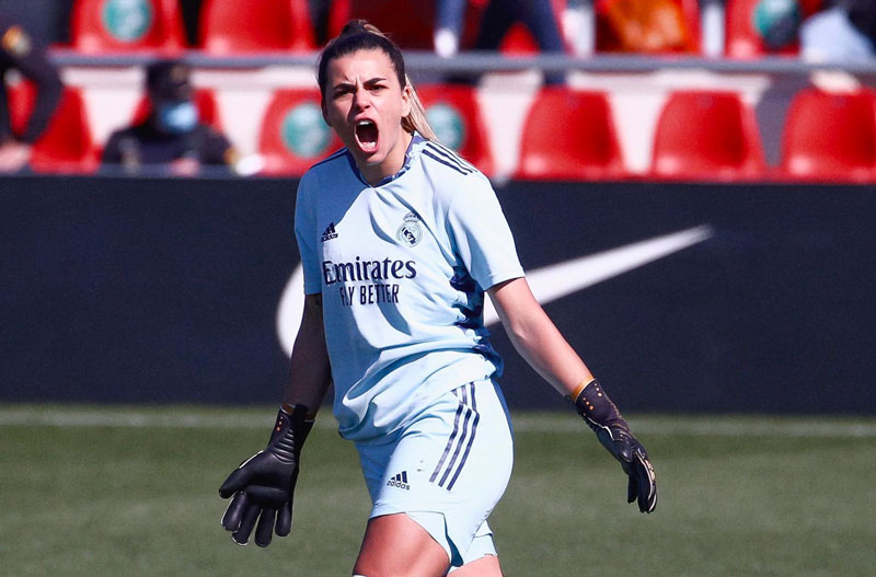 Misa Rodríguez celebrando un gol del Real Madrid