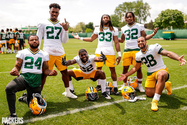 Los jugadores de los Packers en una práctica