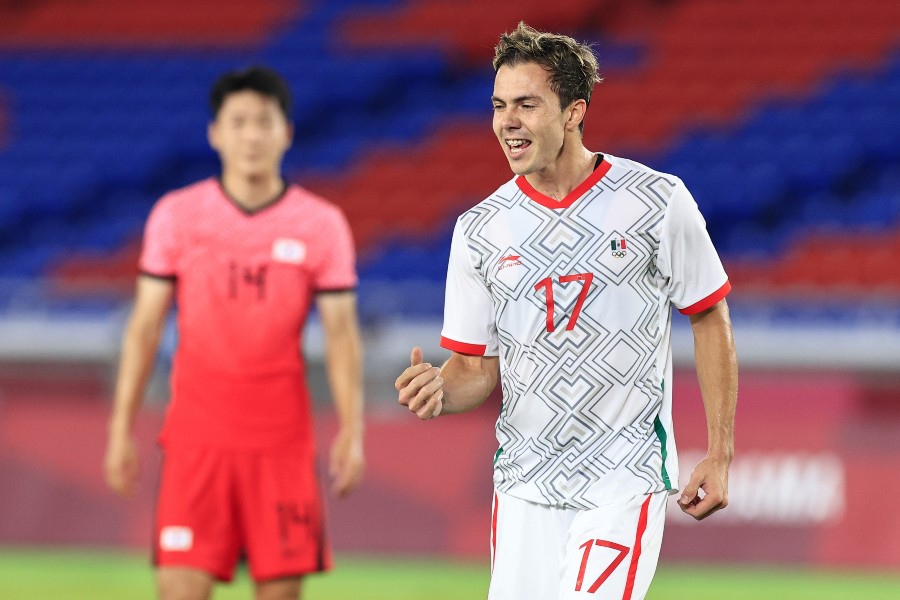 Sebastián Córdova celebrando un gol vs Corea