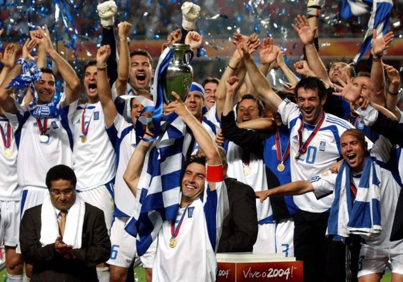 Grecia dio la sorpresa al coronarse en la Eurocopa de 2004