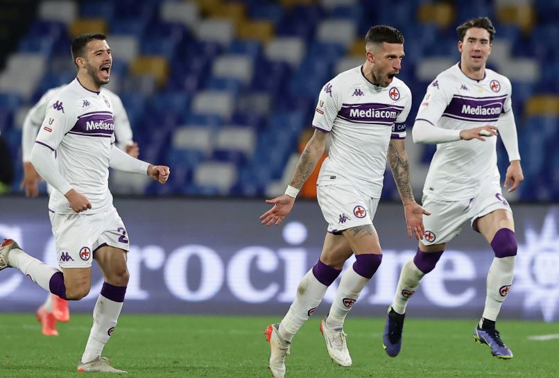 Jugadores de la Fiorentina en festejo