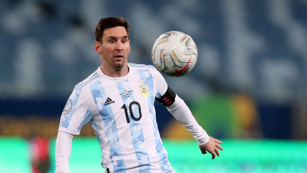 Messi en un partido con Argentina 