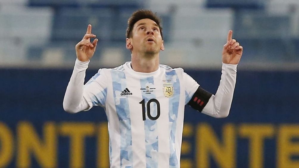 Messi en un partido con Argentina 