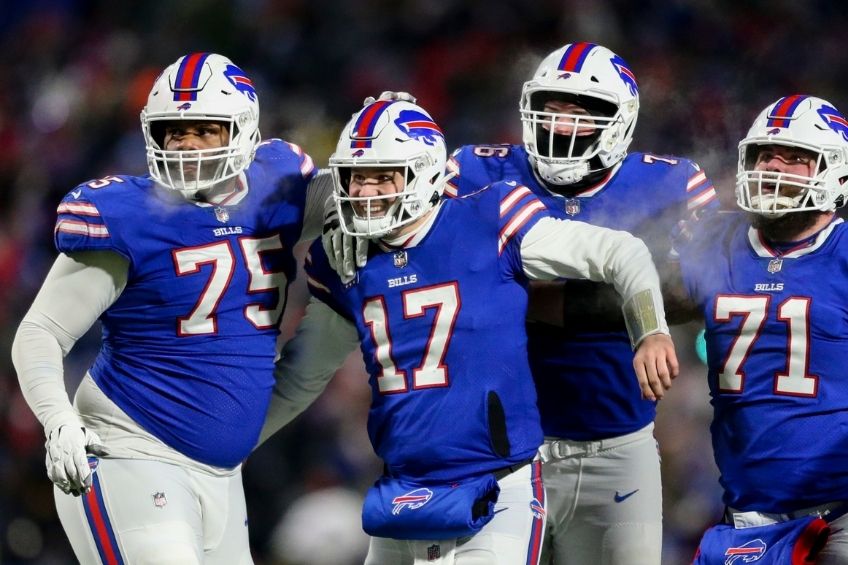 Jugadores de los Bills festejando un touchdown