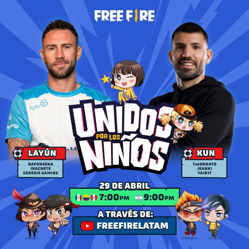Miguel Layún y Kun Agüero jugarán Free Fire
