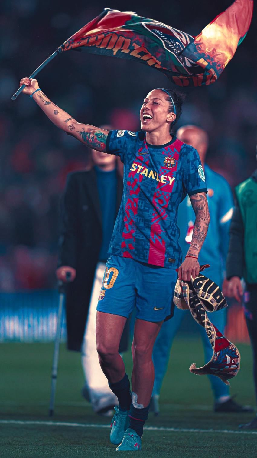 Jennifer Hermosos celebrando el título de Liga del Barcelona