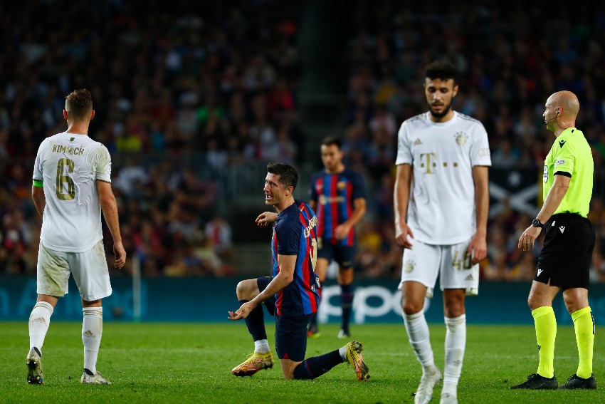 Lewandowski en un partido del Barcelona