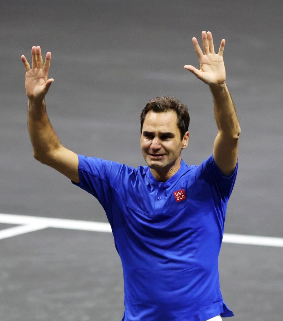 Roger Federer en su despedida del tenis 
