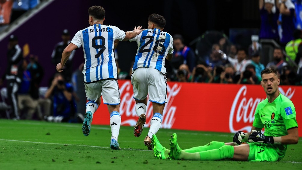 Argentina celebra el primer gol de Países Bajos
