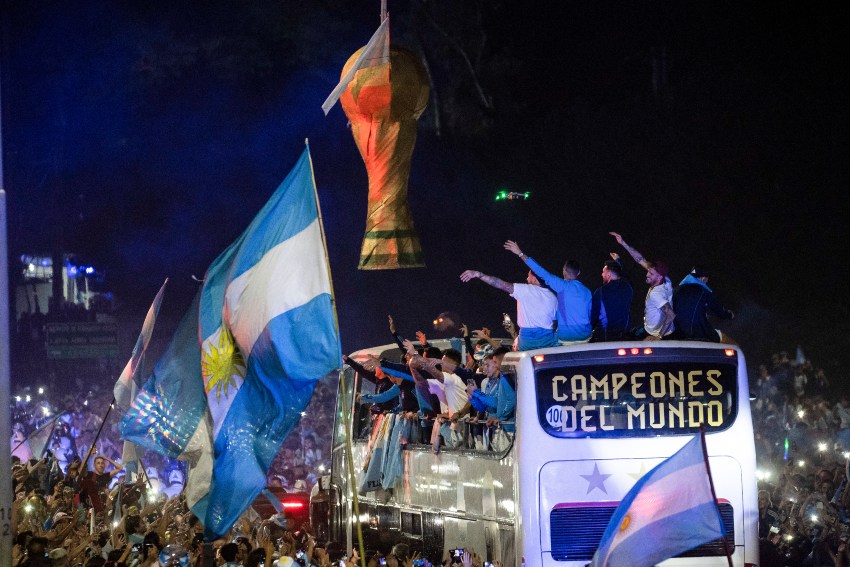 Festejos de Argentina en su país