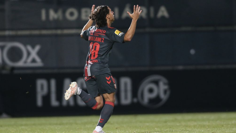 Diego celebra un gol con el Braga