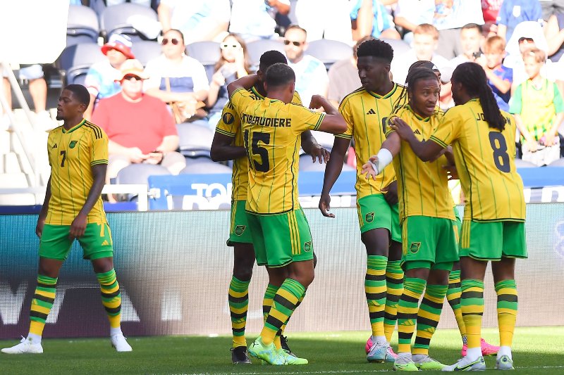 Jamaica celebrando su gol en Copa Oro