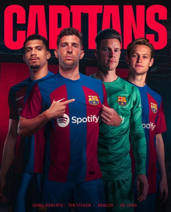 Sergi, Ter Stegen, Araújo y de Jong son los 4 capitanes del Barca