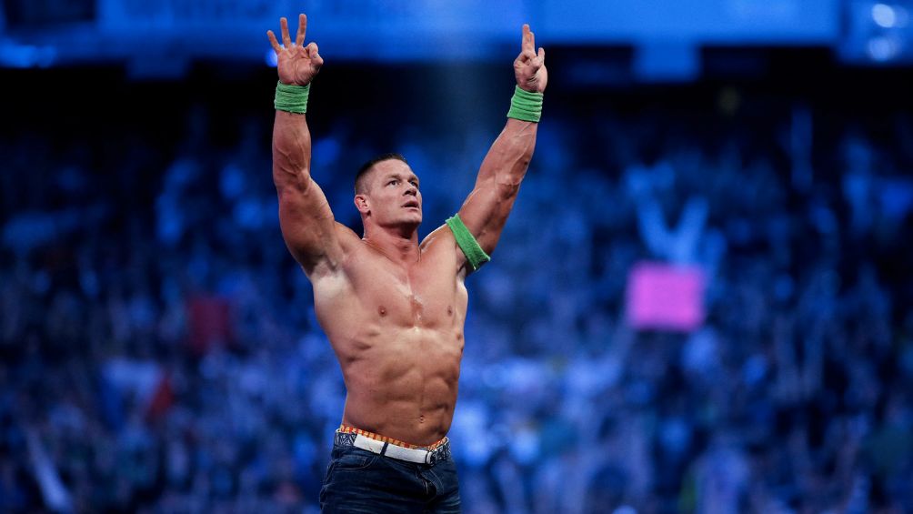 John Cena durante una pelea en la WWE