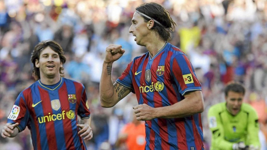 Messi y Zlatan en el Barcelona