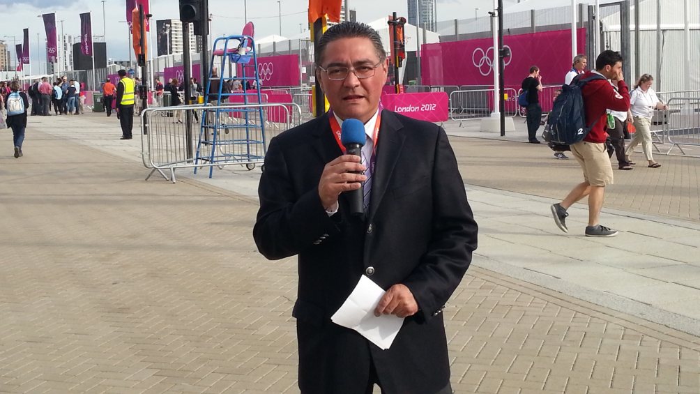 Aldo Fernández cubriendo Juegos Olímpicos