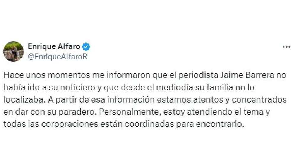 El Gobernador de Jalisco Enrique Alfaro dijo que está atendiendo personalmente el caso. 