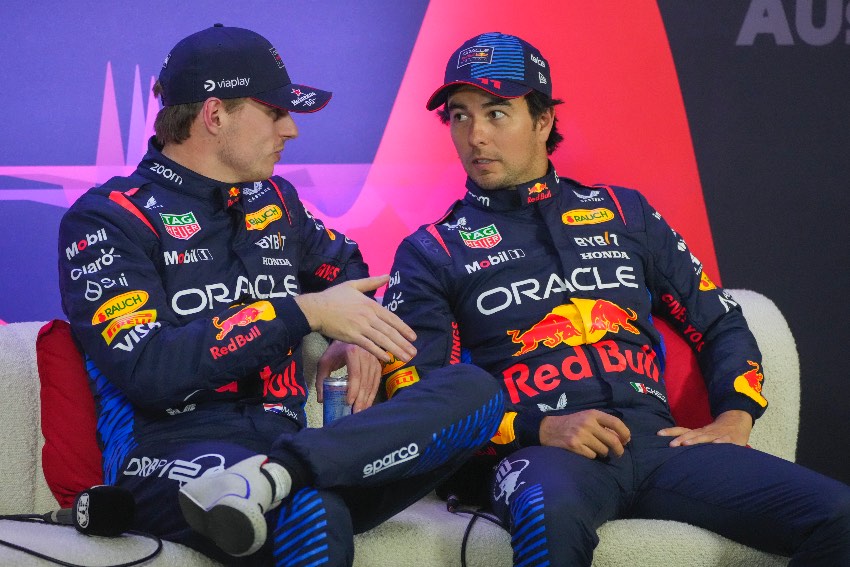 Verstappen y Checo en el GP de Australia 2024
