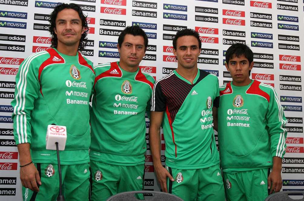 Luna, Cacho, Esqueda y Calderón con la Selección Mexicana