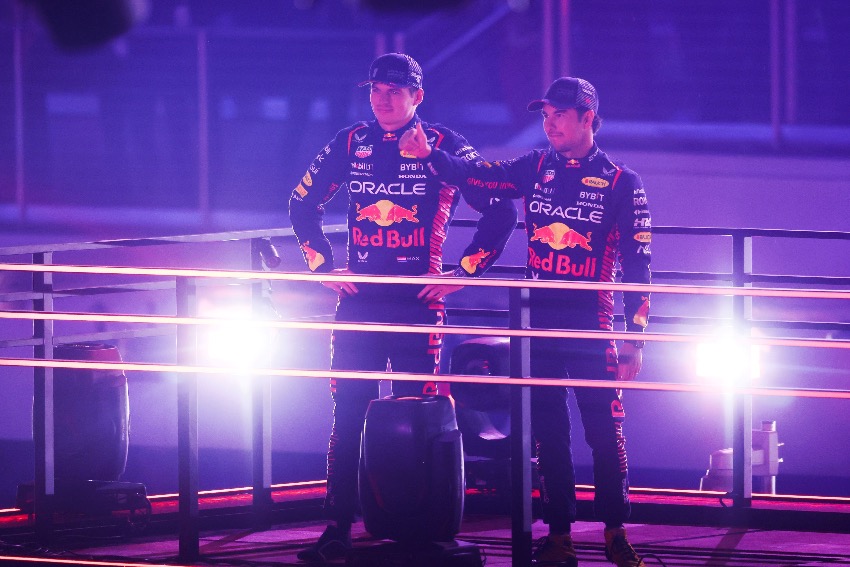 Verstappen y Checo en el GP de Las Vegas 2023